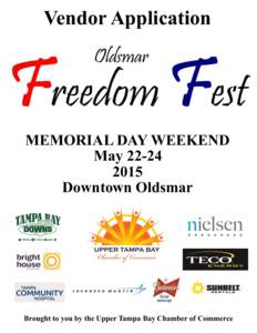 Vendor Application  MEMORIAL DAY WEEKEND MayDowntown Oldsmar