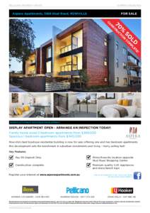 Pellicano Property update  SUMMER 2015 edition Aspera Apartments, 1088 Stud Road, ROWVILLE