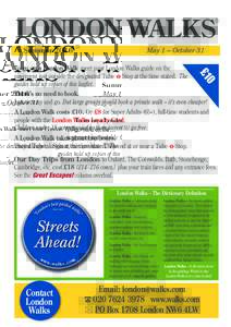 ®  LONDON WALKS SummerMay 1 – October 31