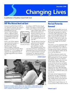 December[removed]Changing Lives A publication of Southern Good Faith Fund  SGFF Wins National Award and Grant