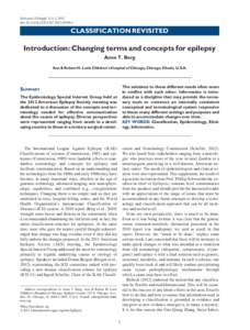 Introduction: Changing terms and concepts for epilepsy