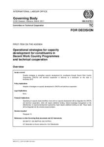 Operational strategies for capacity development for constituents in Decent Work Country Programmes and technical cooperation
