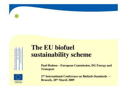 z  The EU biofuel sustainability scheme Paul Hodson – European Commission, DG Energy and Transport