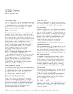 LATEX News Issue 15, December 2003 Anniversary release  Fixing font sizes