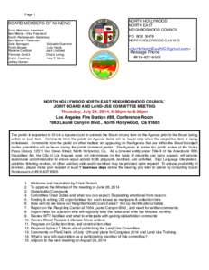 Public comment / Minutes / Neighborhood councils / Stakeholder / Government / Hollywood / North Hollywood /  Los Angeles