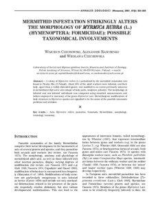 Myrmica / Biology / M. rubra / Ant / Mermithergate / Myrmicinae / Phyla / Protostome