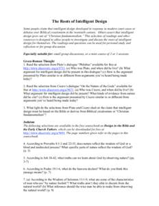 Arguments for the existence of God / Creationist objections to evolution / Denialism / Intelligent design movement / Teleological argument / Discovery Institute / Plato / Existence of God / William A. Dembski / Creationism / Religion / Intelligent design