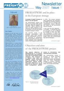 Newsletter  May 2007 Issue 1 Editorial  FREIGHTWISE and its place