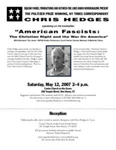 American Presbyterians / Chris Hedges / Hedges / American Fascists / RSVP / New Haven /  Connecticut / American literature / Non-fiction / Politics of the United States