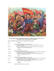 LIFE STRATEGIES, IDENTITY FORMATIONS, AND POLITICAL CRISES IN SOCIALIST CHINA, UCSD HISTORY GRAD STUDENT RESEARCH CONFERENCE June 15, 2015 (Monday) Martin Johnson House, Scripps Institution of Oceanography 8 a.