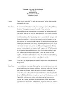 Gerald R. Ford Oral History Project Guy Swan Interviewed by Richard Norton Smith January 25, 2011