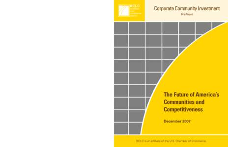 Corporate Community Investment First Report The Future of America’s Communities and Competitiveness