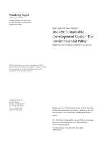 Working Paper Global Issues Division Stiftung Wissenschaft und Politik German Institute for International and Security Affairs