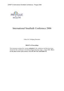 Microsoft Word - International Smalltalk Conference 2006.doc