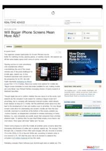 Will Bigger iPhone Screens Mean More Ads? - Real-Time Advice - SmartMoney