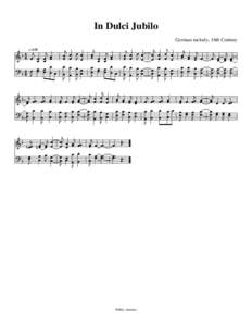 In Dulci Jubilo G German melody, 14th Century  a f 68 ks kk kks