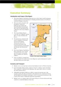Greater Bunbury - Executive Summary  Executive Summary Introduction and Scope of the Report •