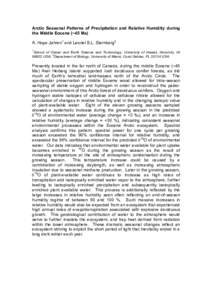 Arctic Seasonal Patterns of Precipitation and Relative Humidity during the Middle Eocene (~45 Ma) A. Hope Jahren1 and Leonel S.L. Sternberg2 1  School of Ocean and Earth Science and Technology, University of Hawaii, Hono