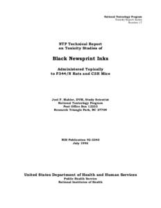NTP Technical Report on Toxicity Studies of Black Newsprint Inks Administered Topically to F344/N Rats and C3H Mice NIH Publication[removed]