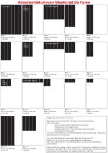 Advertentietarieven Weekblad De Toren 1/1 pagina Blok 1 B 266 x H 382 mm € 916,80