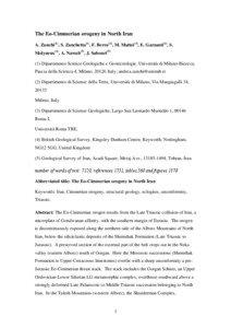 The Eo-Cimmerian orogeny in North Iran A. Zanchi(1), S. Zanchetta(1), F. Berra(2), M. Mattei(3), E. Garzanti(1), S. Molyneux(4), A. Nawab(5), J. Sabouri(5)