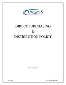 DIRECT PURCHASING & DISTRIBUTION POLICY Effective July 2011