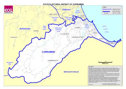 STATE ELECTORAL DISTRICT OF CURRUMBIN LEGEND BRISBANE CENTRAL Adjacent District BURLEIGH BURLEIGH