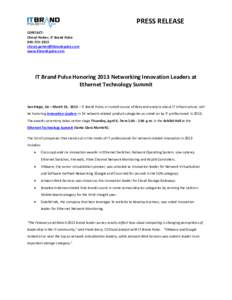 PRESS RELEASE CONTACT: Cheryl Parker, IT Brand Pulsewww.itbrandpulse.com