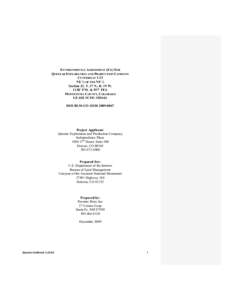 ENVIRONMENTAL ASSESSMENT (EA) FOR QUESTAR EXPLORATION AND PRODUCTION COMPANY CUTTHROAT 1-23 NE ¼ OF THE NE ¼ Section 23, T. 37 N., R. 19 W. 1138’ FNL & 937’ FEL