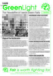 Leeds  GreenLight The Newsletter of Leeds Green Party  April 2012