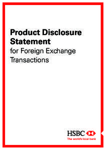 Product Disclosure Statement for Foreign Exchange Transactions  Contents
