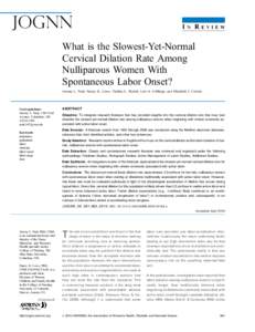 JOGNN  IN REVIEW What is the Slowest-Yet-Normal Cervical Dilation Rate Among