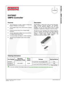KA7500C SMPS Controller Features Description