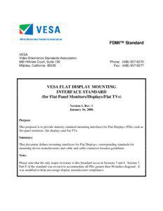 FDMI™ Standard VESA Video Electronics Standards Association