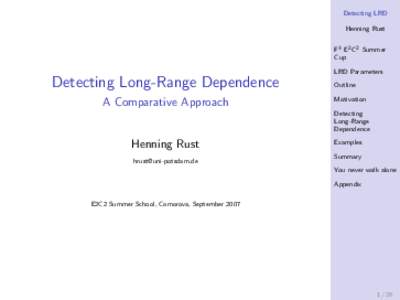 Detecting LRD Henning Rust F3 E2 C2 Summer Cup LRD Parameters