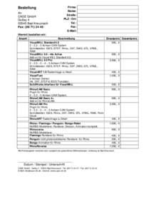 Bestellung An CASE GmbH Gutlay[removed]Bad Kreuznach Fax: ([removed]