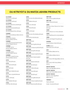 KITNIYOT  OU-KITNIYOT & OU-MATZA ASHIRA PRODUCTS