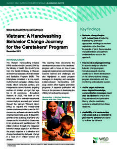 Global Up Handwashing Project WATERScaling AND SANITATION PROGRAM: