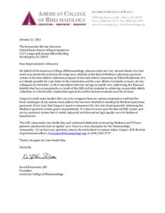 ACR Letter to Schwartz on SGR Repeal