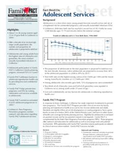 Adolescent Services Fact Sheet