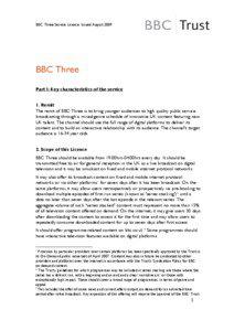 BBC Three Service Licence. Issued August[removed]BBC Three