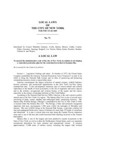 LOCAL LAWS OF THE CITY OF NEW YORK FOR THE YEAR[removed]No. 71