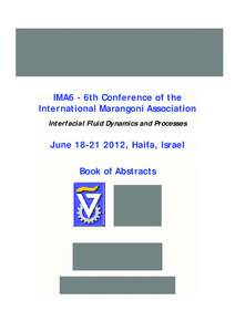     IMA6 - 6th Conference of the International Marangoni Association Interfacial Fluid Dynamics and Processes