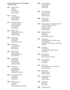 Past DANCE MAGAZINE AWARD recipients (* Special Award[removed]