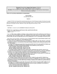 Document: Proposed Rule, Register Page Number: 25 IR 3238 Source: July 1, 2002, Indiana Register, Volume 25, Number 10 Disclaimer: This document was created from the files used to produce the official (printed) Indiana R