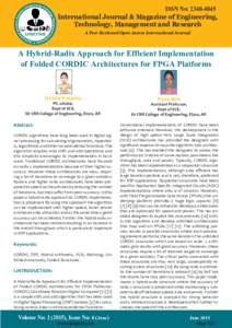 ISSN No: International Journal & Magazine of Engineering, Technology, Management and Research A Peer Reviewed Open Access International Journal