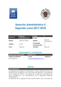 Derecho Administrativo II Segundo cursoAsignatura