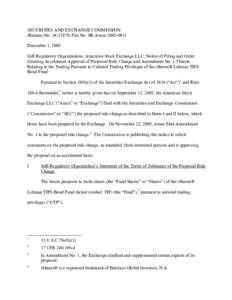 Notice of Filing and Order Granting Accelerated Approval of Proposed Rule Change and Amendment No. 1 Thereto Relating to the Trading Pursuant to Unlisted Trading Privileges of the iShares® Lehman TIPS Bond Fund; Rel. No