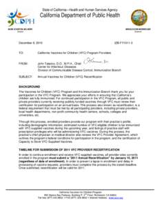 State of California—Health and Human Services Agency  California Department of Public Health MARK B HORTON, MD, MSPH Director