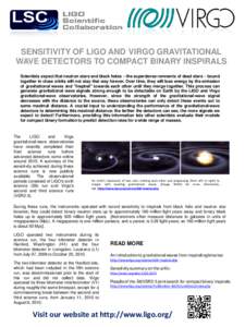 General relativity / Star types / Astronomical observatories / LIGO / Gravitational wave / Virgo interferometer / Neutron star / Binary star / Laser Interferometer Space Antenna / Physics / Astronomy / Gravitation